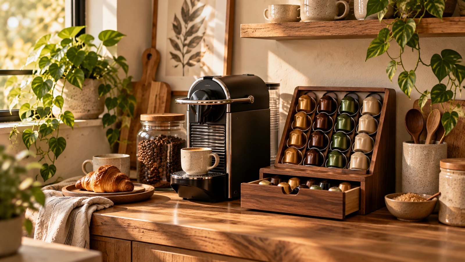 Fotografía editorial para Ideas bonitas para organizar cápsulas de café