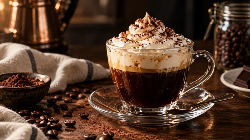 Fotografía editorial para Café vienés con nata ligera y cacao