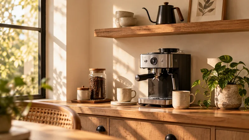 Fotografía editorial para Cómo crear un coffee corner minimalista que no se vea vacío