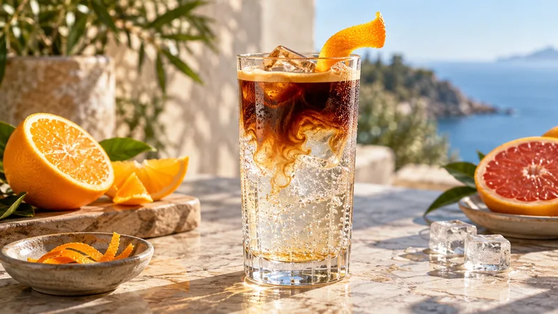 Fotografía editorial para Espresso tonic cítrico: refrescante, seco y muy fácil
