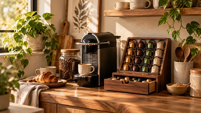 Fotografía editorial para Ideas bonitas para organizar cápsulas de café